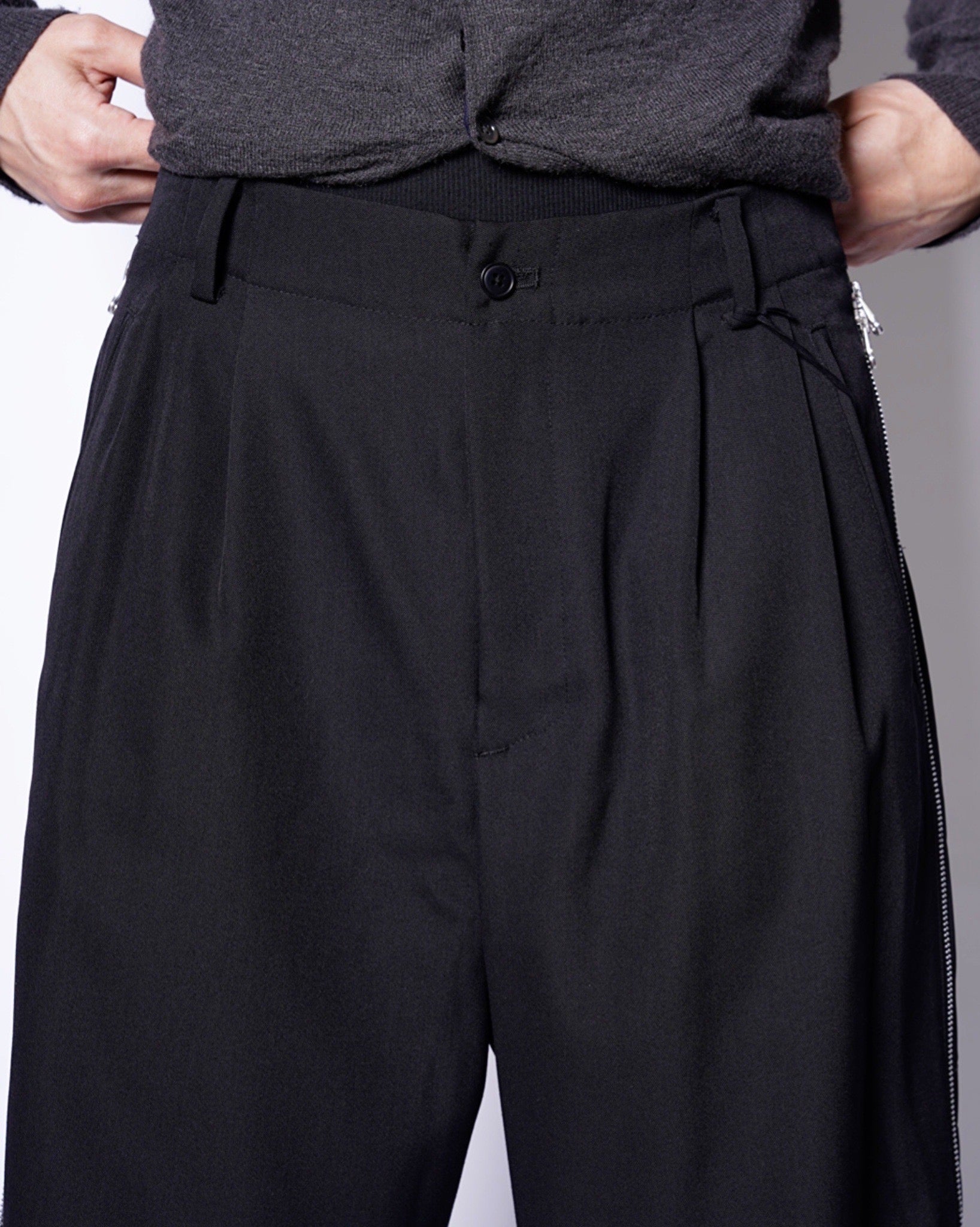 08sircus】Viscose mad cross side zip pants-Amanojak.