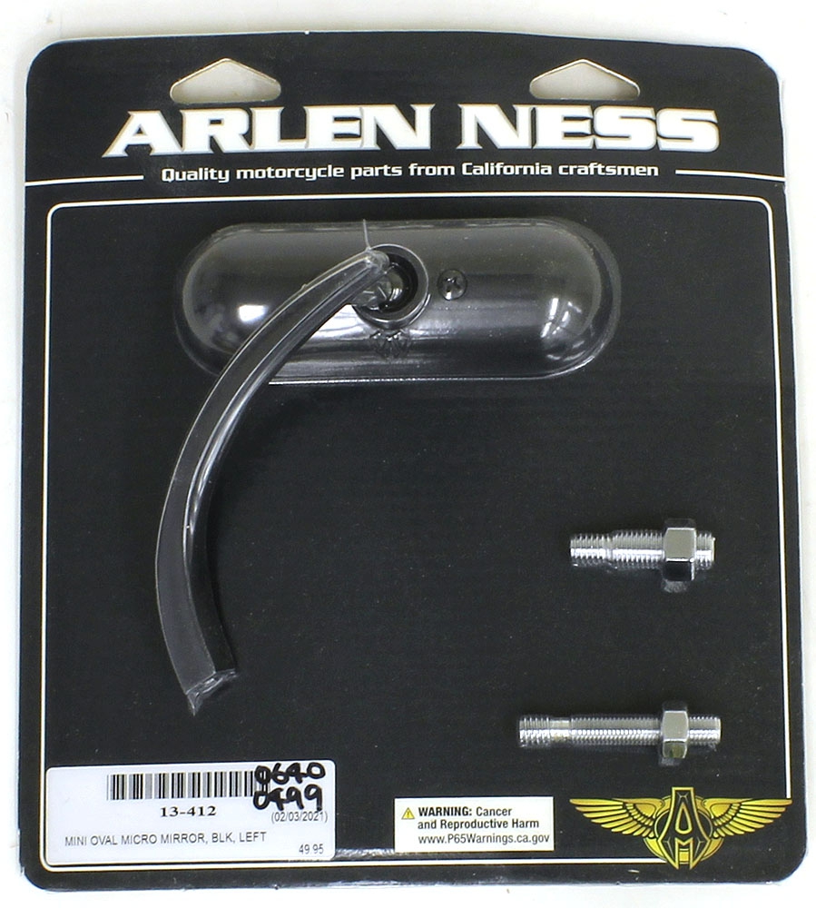 MICRO ミニオーバルミラー ブラック - Arlen Ness | アンバーピース