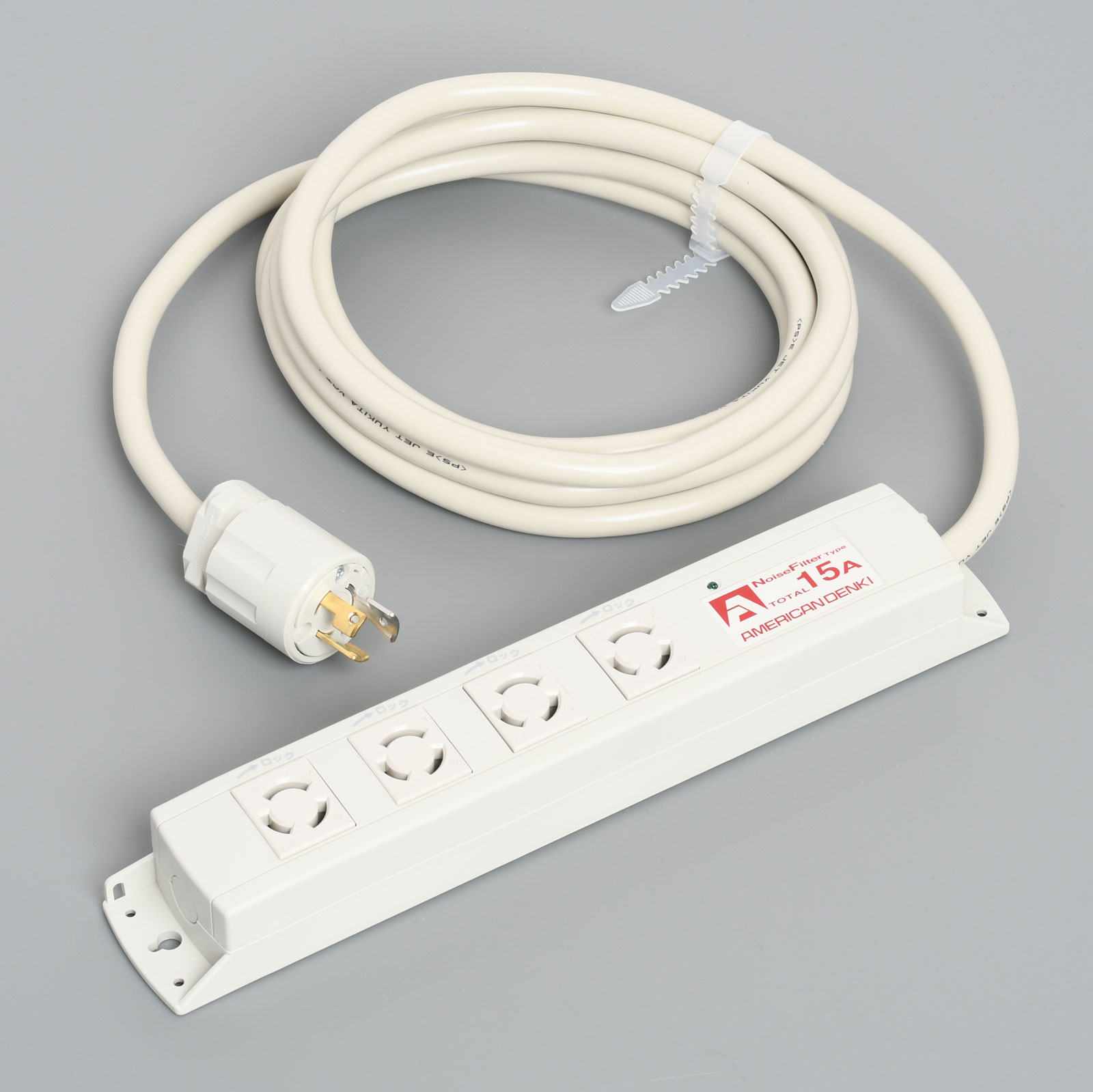 KC1010NF 接地形2P 15A 125V マルチユースOAタップ 引掛形4ヶ口 コード