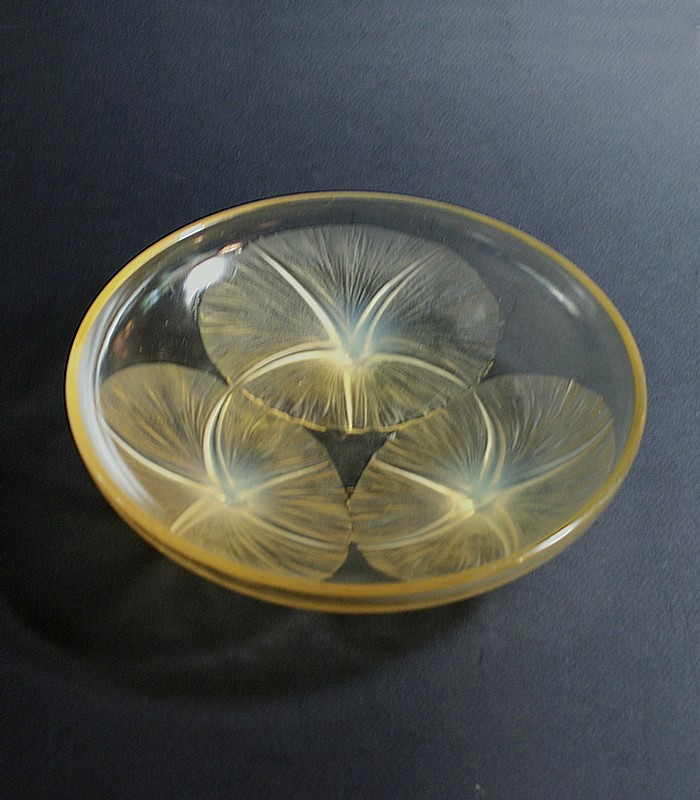 LALIQUE】ルネ・ラリック VOLUBILIS 浅鉢（黄色） - アンティック 姉妹社