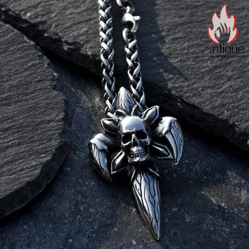 Antique Jewelry 悪魔の目 十字架ネックレス 男性用 ヒップホップ