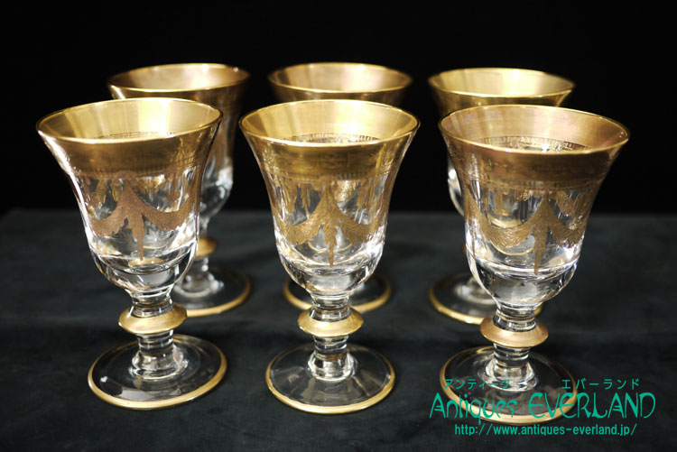 金彩 ゴブレット セット6 - アンティーク エバーランド / Antiques