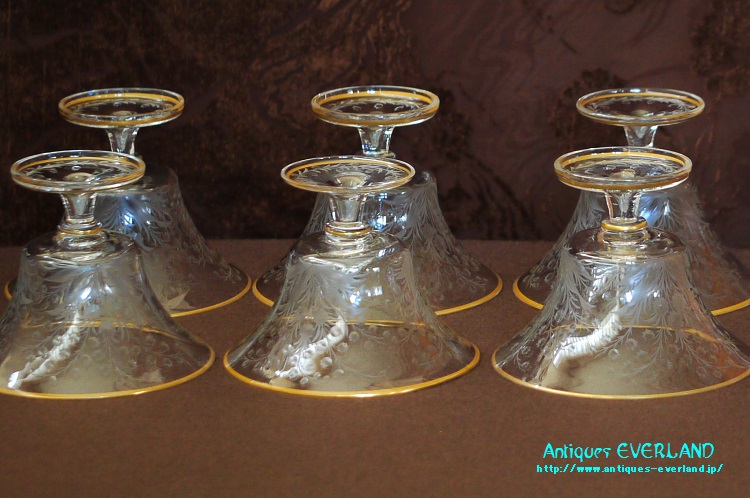 伝Saint Louis サン ルイ クリスタル デザート グラス 6脚 セット