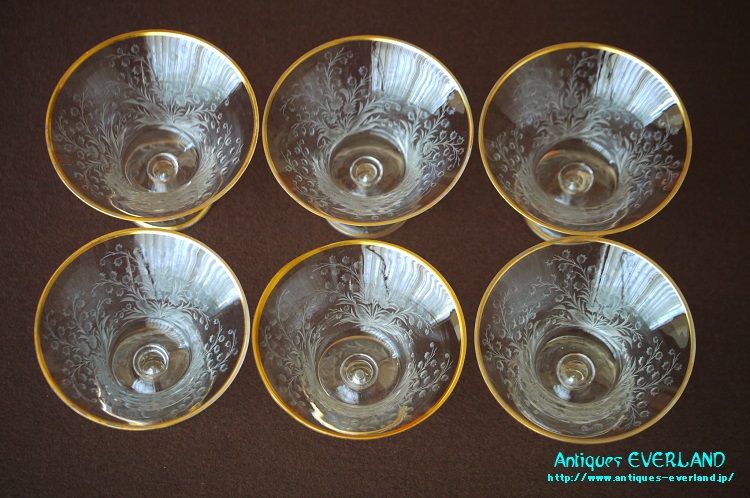 伝Saint Louis サン ルイ クリスタル デザート グラス 6脚 セット