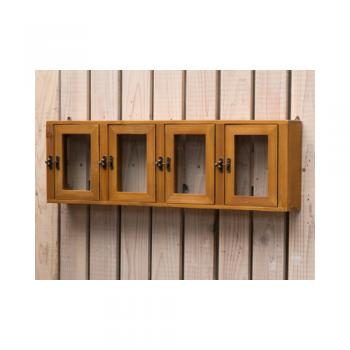 ウォールシェルフ 棚 壁掛け 収納 ナチュラル ガラス扉 木製