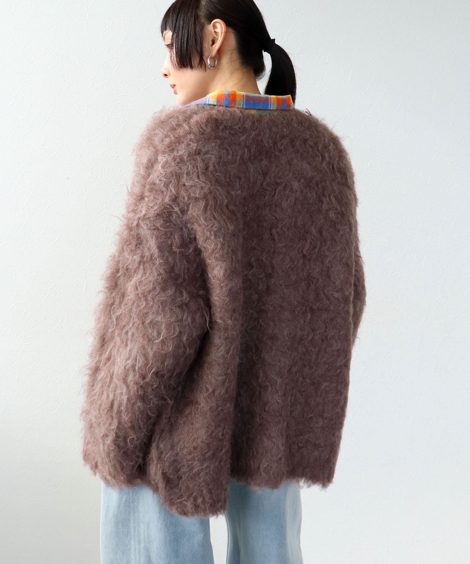 ウェーブシャギーニットジャケット | AND ON JIONE STORE（アンドオン