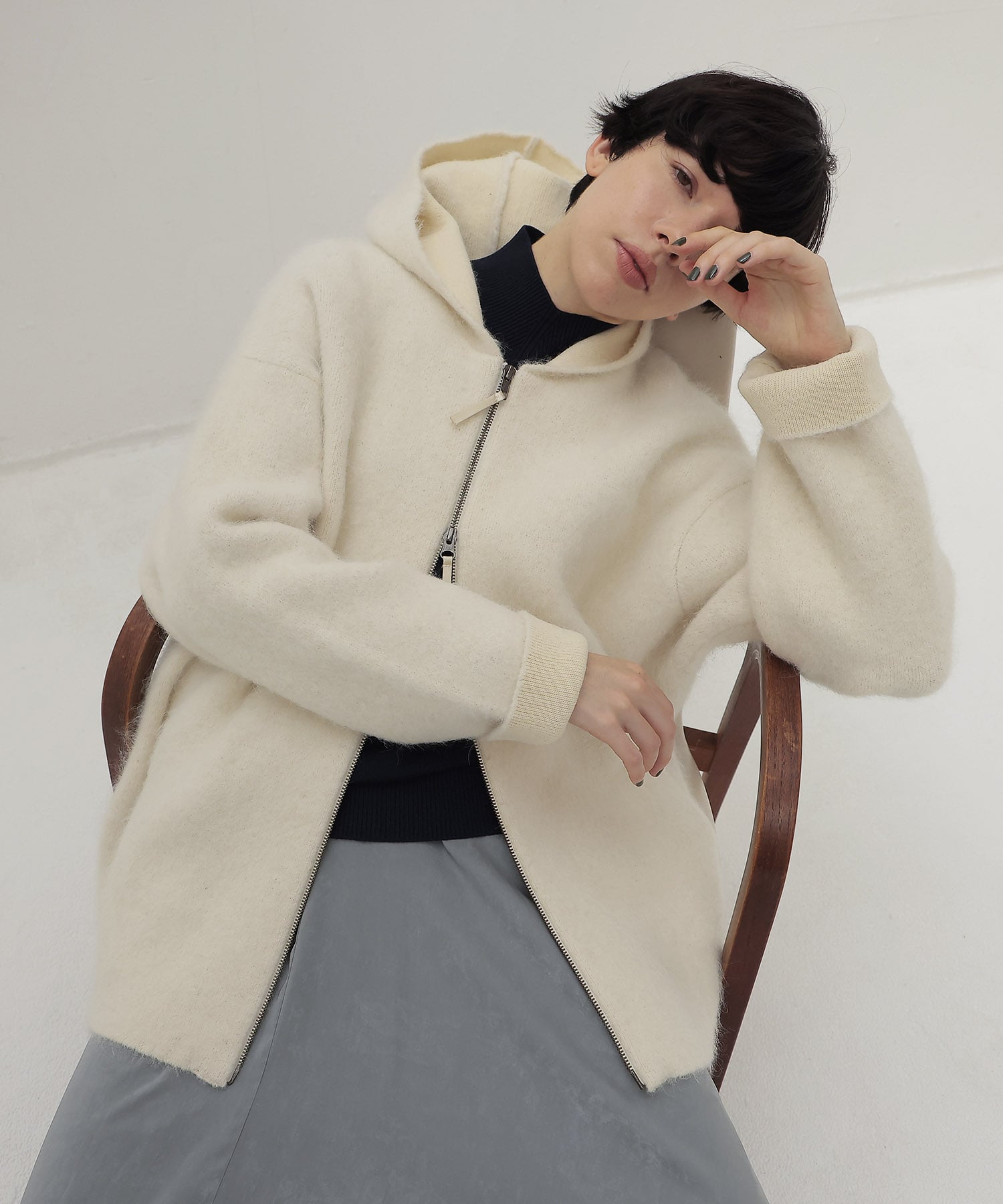 alpaca shaggy zip hoodie | AND ON JIONE STORE（アンドオン）ジオン