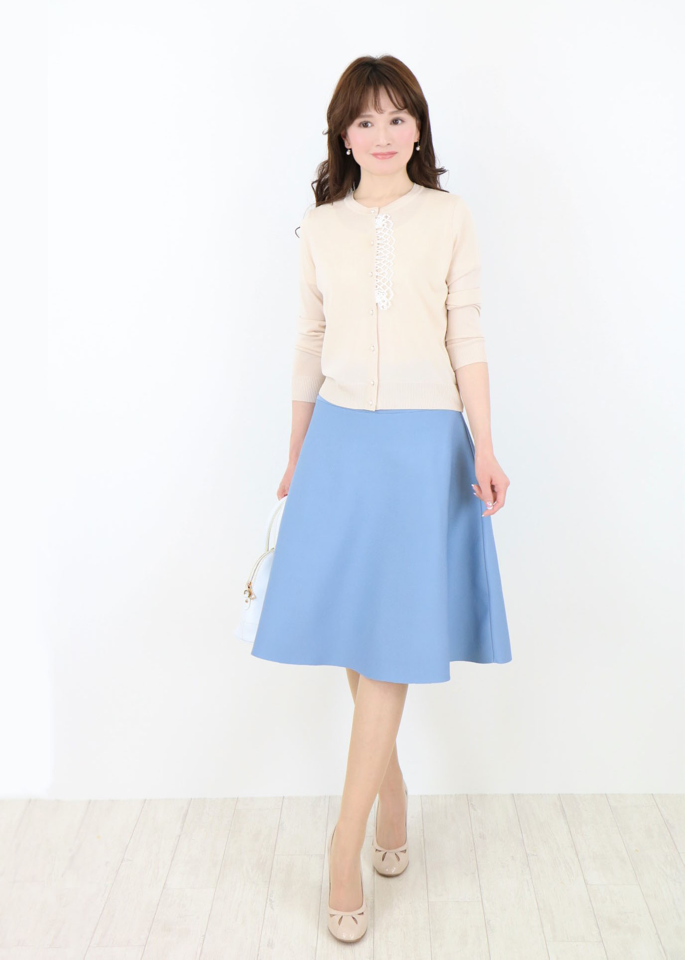 形状回復素材 ニットフレアスカート【JM102619】 商品詳細｜jolie