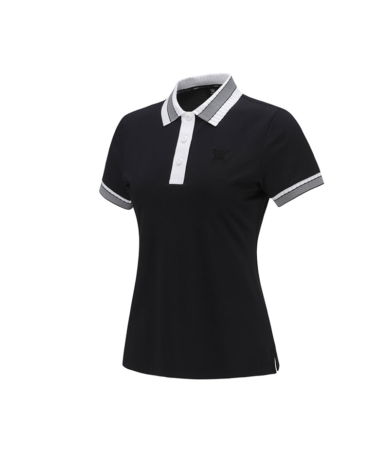 Women Collar Color Block Short T-Shirt - Black – Anew Golf USA