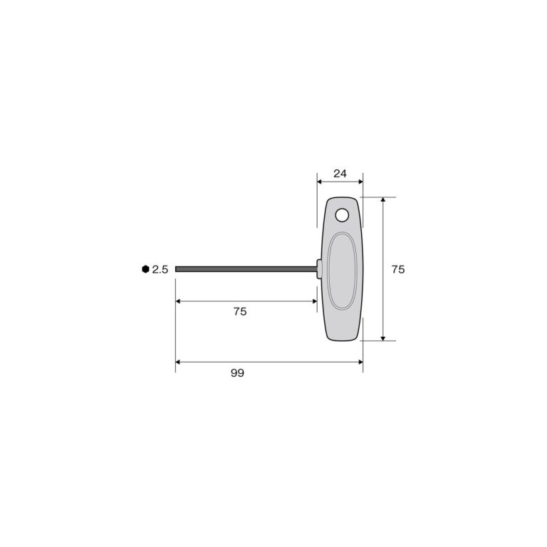 T型六角レンチドライバー H2.5×75 | ANEXブランドのドライバー・工具