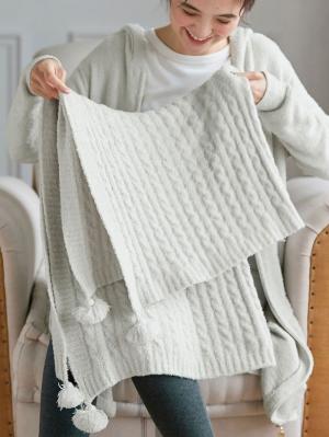 もちもちニットケーブル編みマルチブランケット マタニティ・ベビー