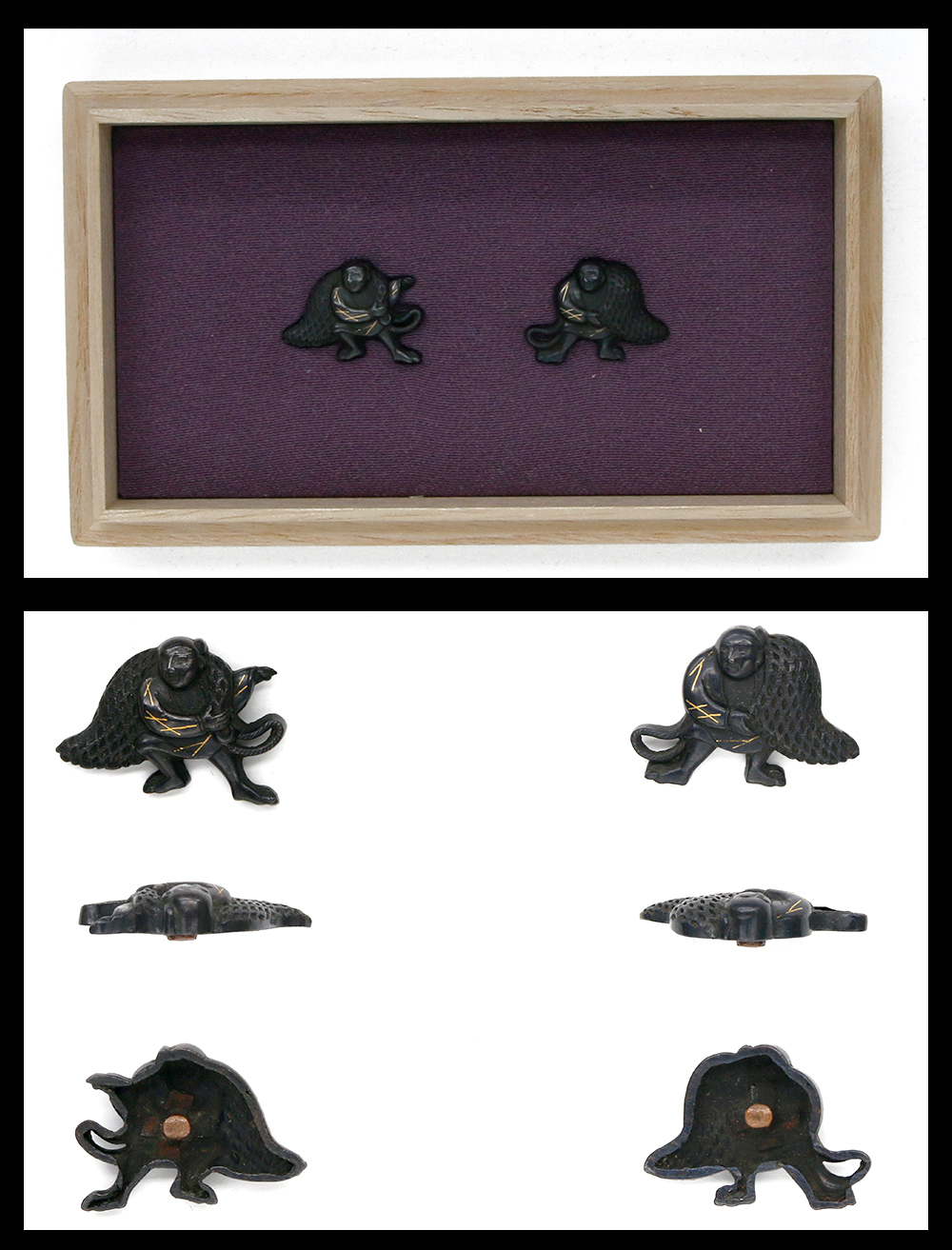 目貫：無銘（古金工）（保存刀装具） | 日本刀販売の葵美術