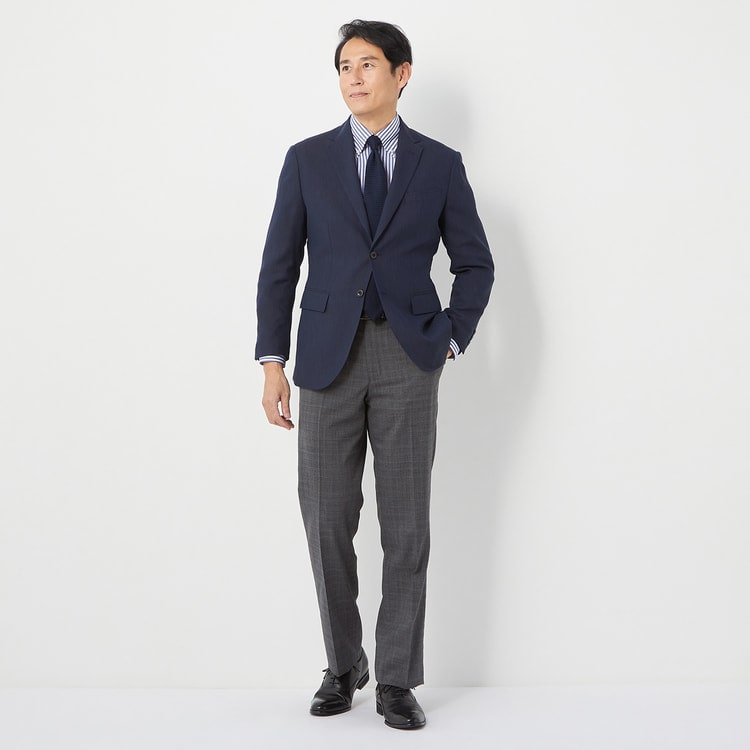 日本製素材 トリアセブレンドジャケット LES MUES ベーシック【AOKI