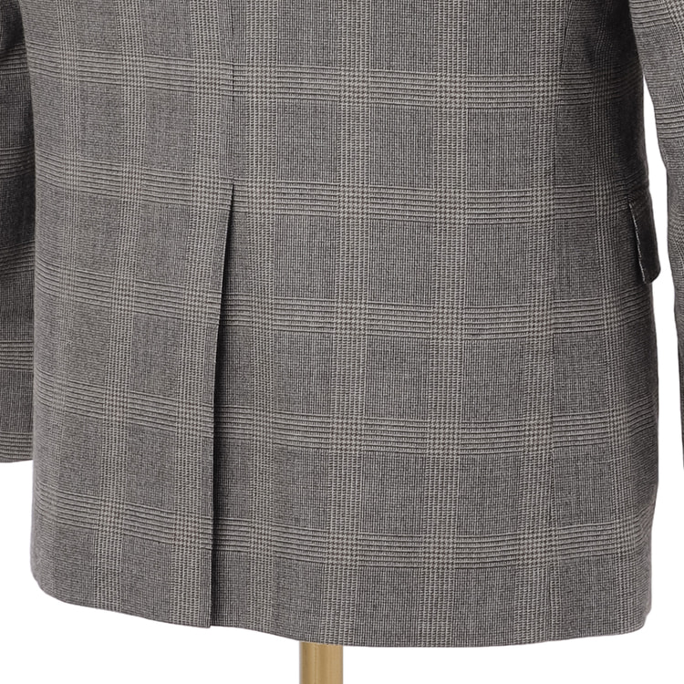 洗えるウールブレンドジャケット グレーグレンチェック LES MUES