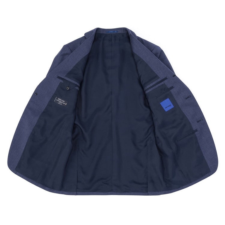 REDA インポート素材スーツ 段返り3つボタン 紺無地 スリム JUNKO S