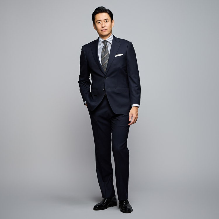 金のスーツ 紺シャドー ベーシック JUNKO SHIMADA JS homme【AOKI