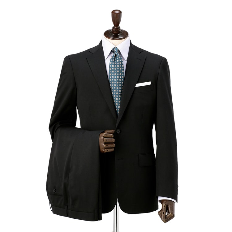 ビジネスから就活まで】黒無地 洗えるストレッチスーツ LES MUES