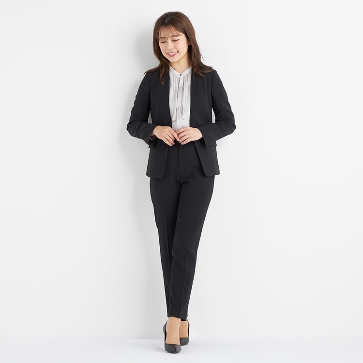 アウトレット】Oggiコラボ ダブルクロス ノーカラージャケット 黒