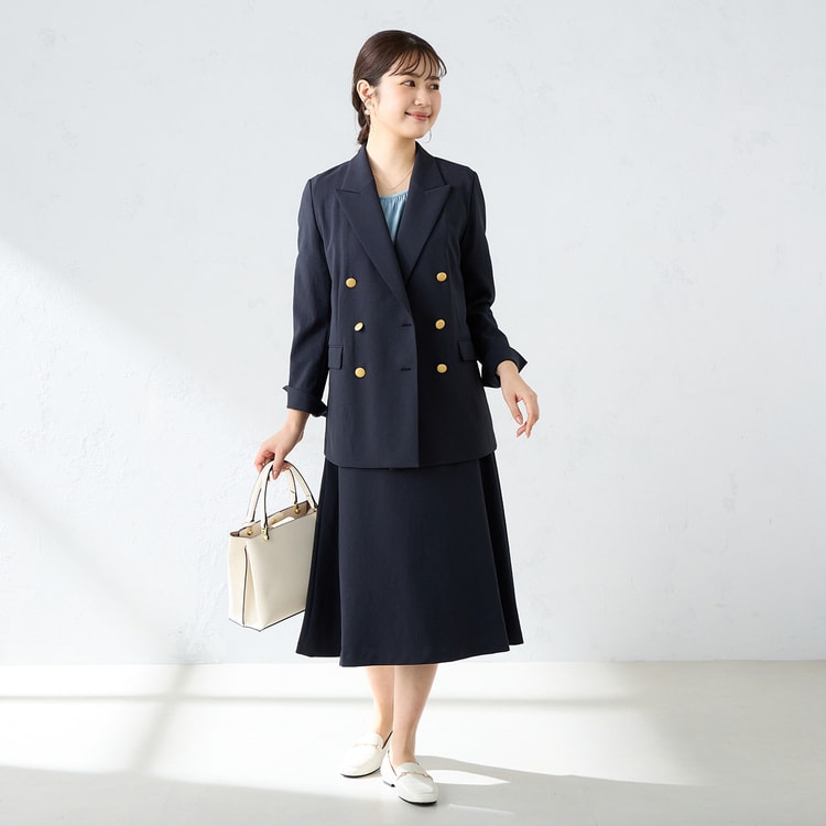 360°キレイ 2Wayストレッチ ダブルジャケット 紺 セットアップ着用可