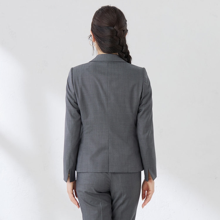 洗える360°キレイスーツ グレーピンドットテーラードジャケット