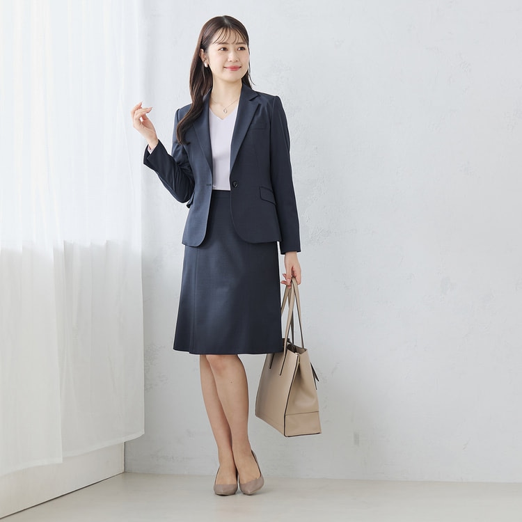 洗える360°キレイスーツ テーラードジャケット セットアップ着用可 紺
