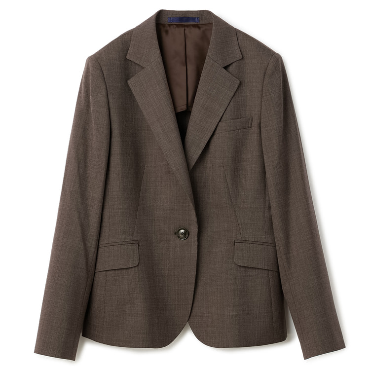 洗える360°キレイスーツ 茶 テーラードジャケット セットアップ着用可