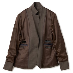 洗える360°キレイスーツ 茶 テーラードジャケット セットアップ着用可