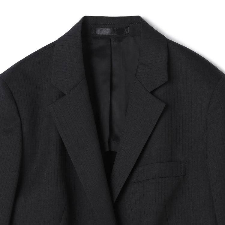 アウトレット】洗えるキレイスーツ テーラードジャケット 黒シャドー