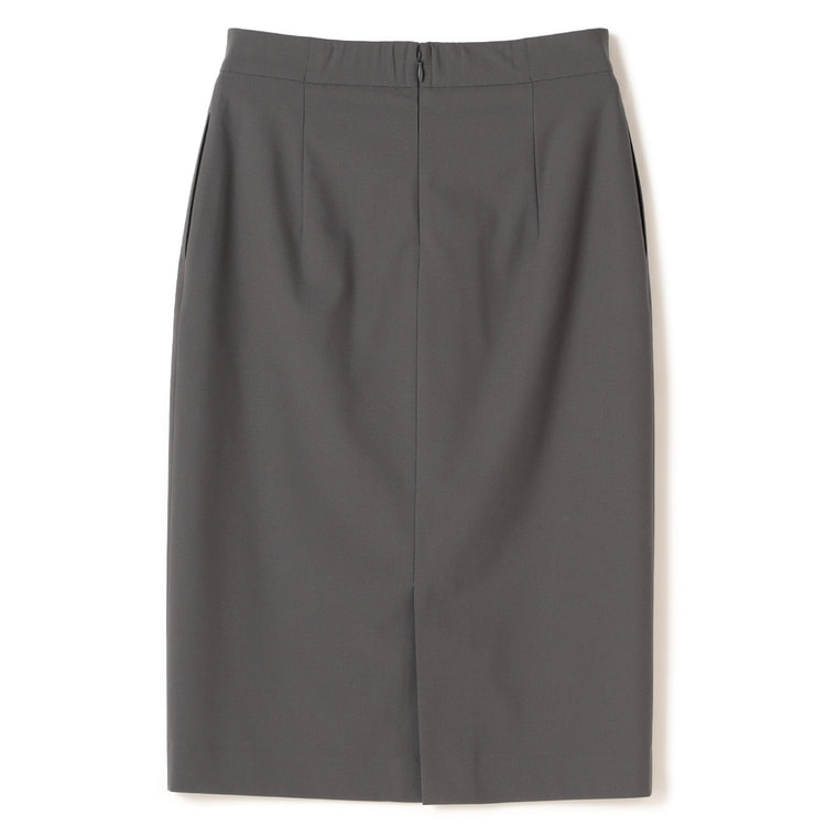 アウトレット】T/Rストレッチ ラップ風タイトスカート グレー