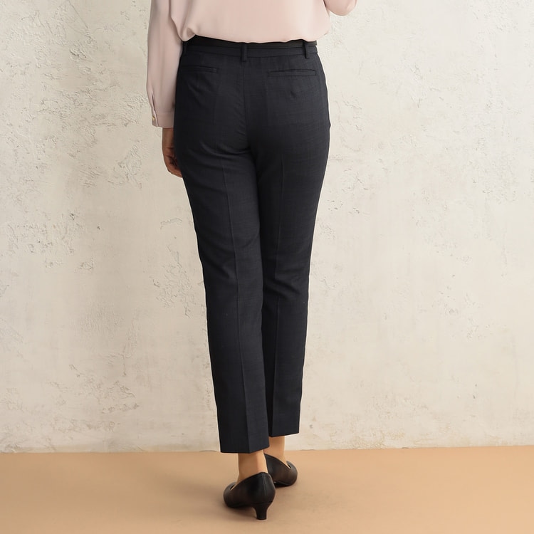 アウトレット】紺ピンドットクロップドパンツ セットアップ着用可