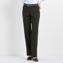 ビジネスから就活まで】洗える ストレッチ 黒無地ストレートパンツ