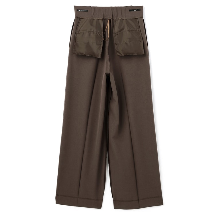 アウトレット】2wayストレッチ トロピカルワイドパンツ 茶