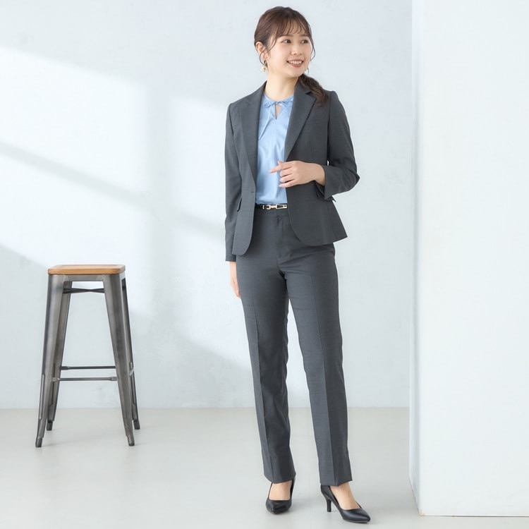 洗えるキレイスーツ 360°キレイ ストレートパンツ ミディアムグレー