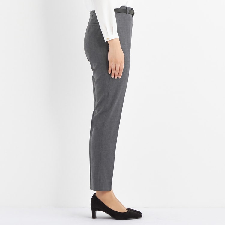 アウトレット】洗えるキレイスーツ ミディアムグレー クロップドパンツ