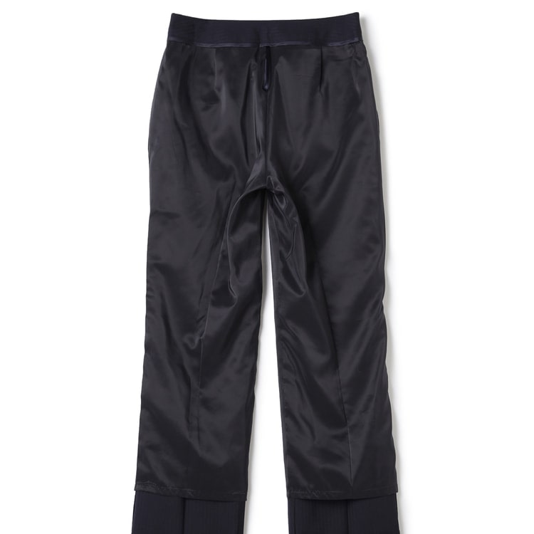 アウトレット】洗えるキレイスーツ ストレートパンツ 紺織柄ストライプ