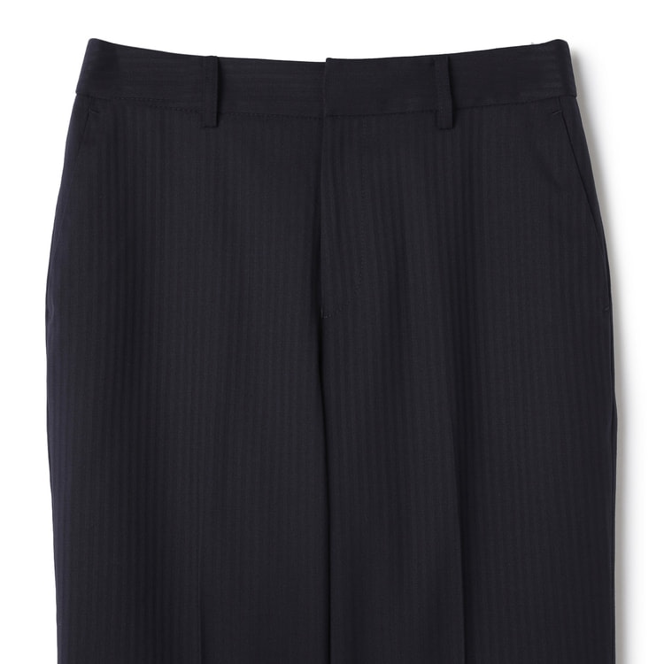 アウトレット】洗えるキレイスーツ ストレートパンツ 紺織柄ストライプ