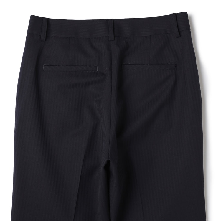 アウトレット】洗えるキレイスーツ ストレートパンツ 紺織柄ストライプ