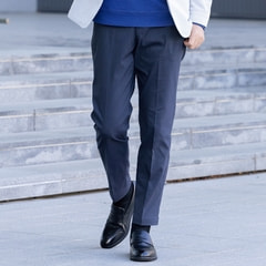 らくQパンツ】裾上げ済 ストレッチ テーパードノータック コットン