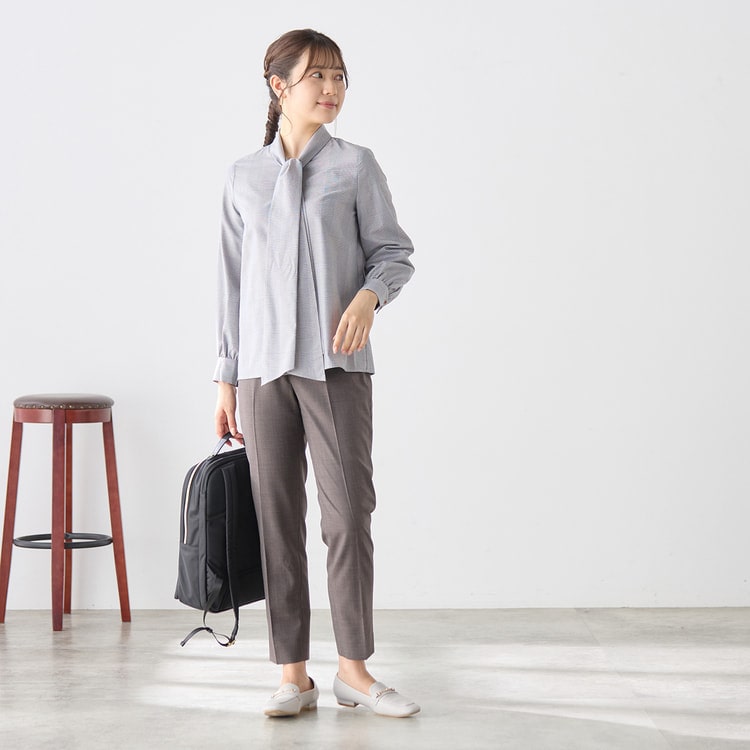 グレンチェックリボンブラウス【AOKI公式通販】