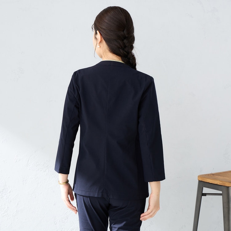 パジャマスーツ】 RENU 七分袖ノーカラージャケット セットアップ着用