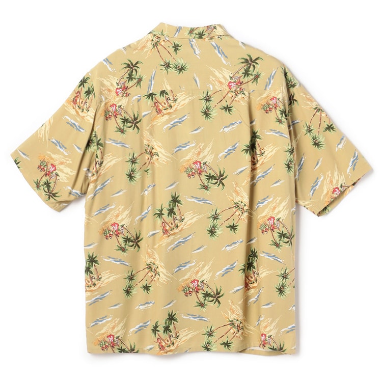 SizeMAX】Kansai 接触冷感 ヤシの木柄プリントアロハシャツ【AOKI公式