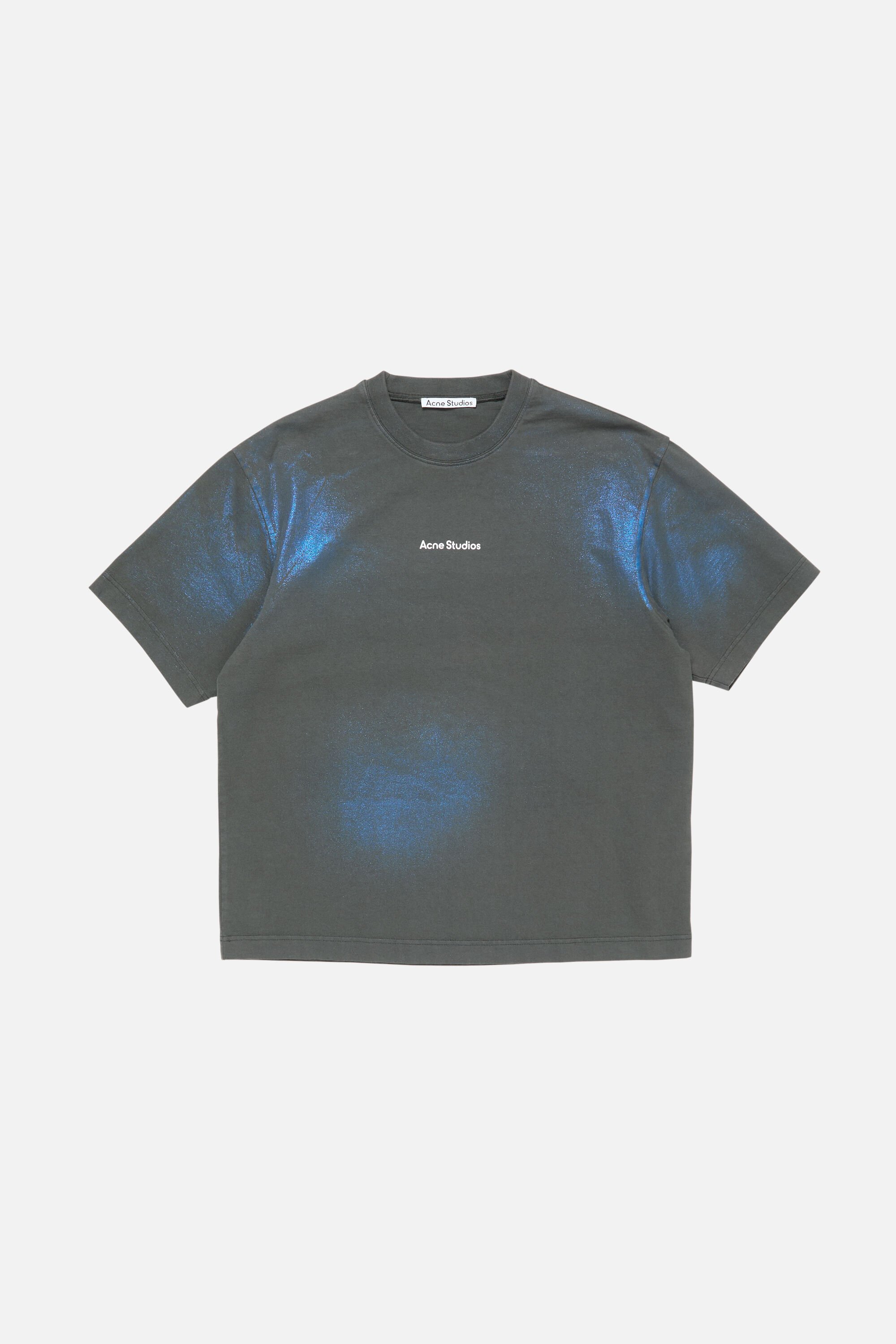 Acne Studios - グリッターロゴTシャツ - ブルー/カーキ