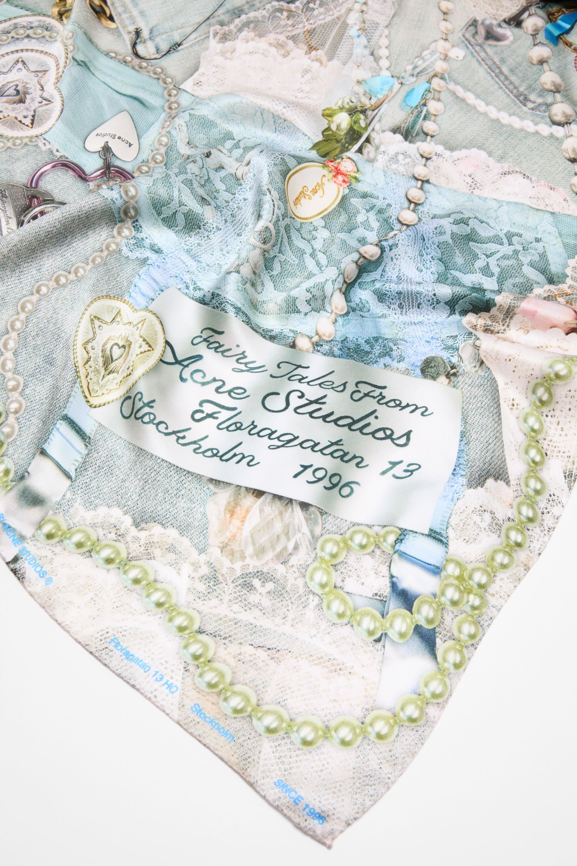 Acne Studios - プリントシルクスカーフ - ホワイトマルチカラー