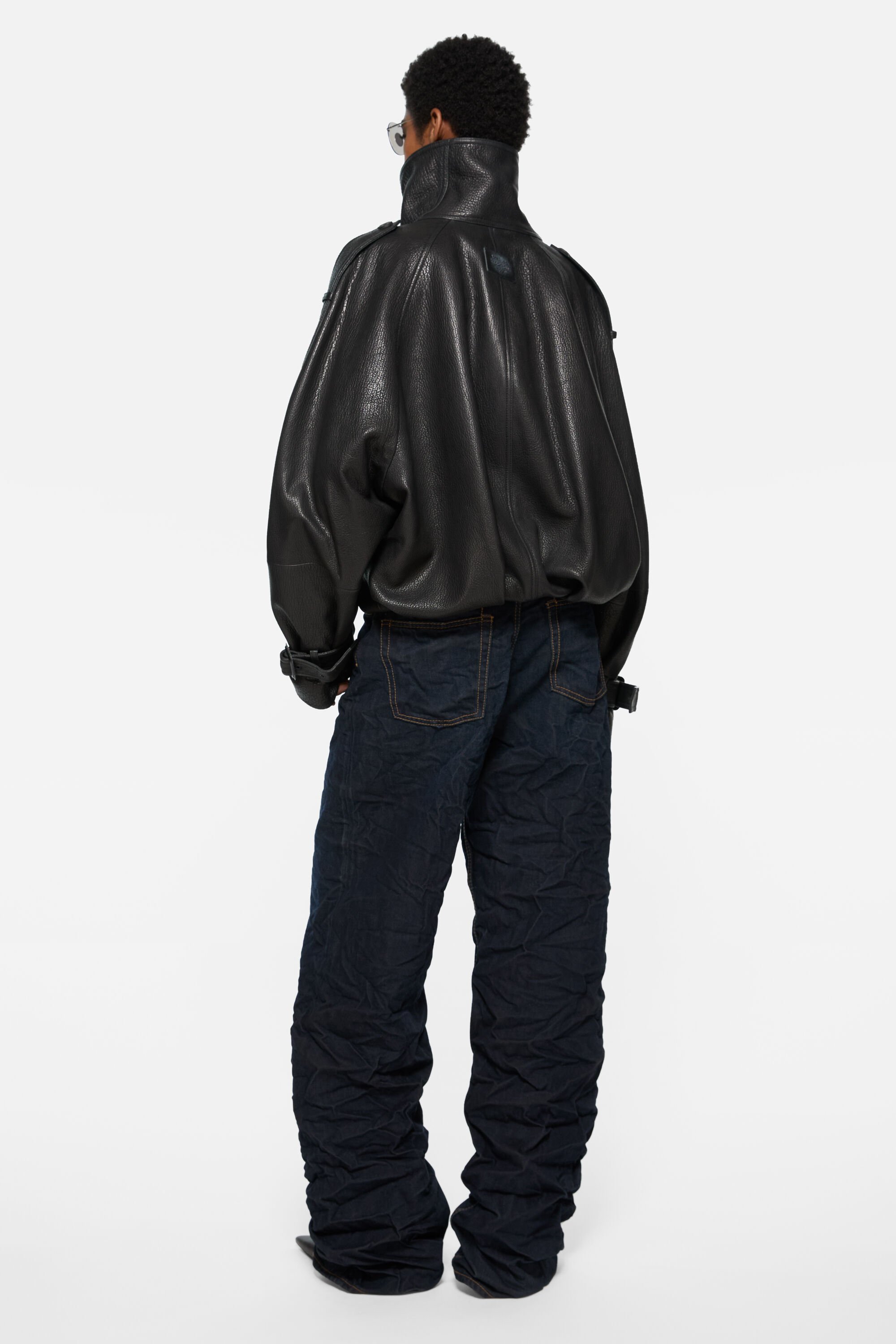 Acne Studios - Cropped leather trench coat - Black