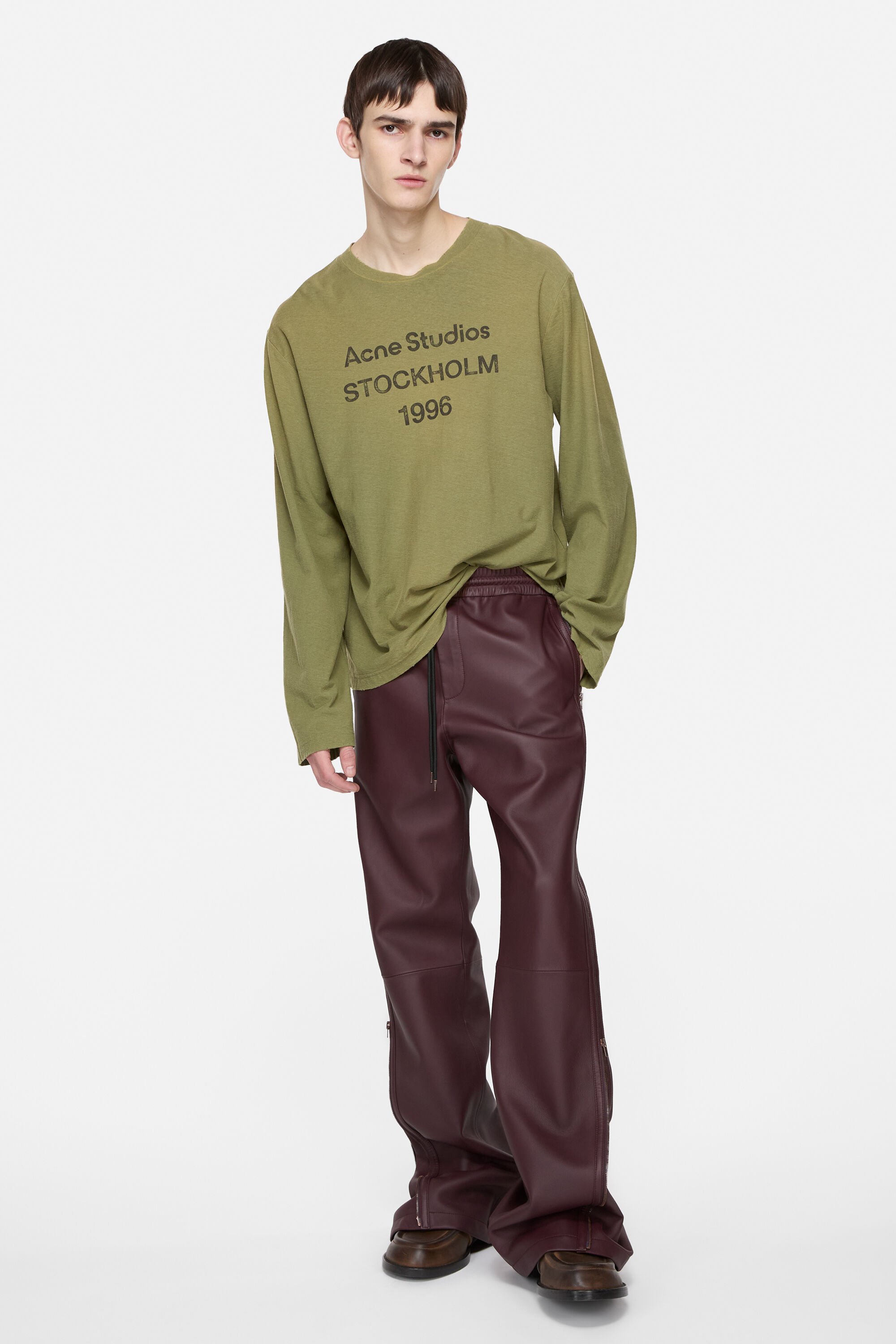 Acne Studios - ロゴTシャツ - リラックスフィット - オリーブグリーン