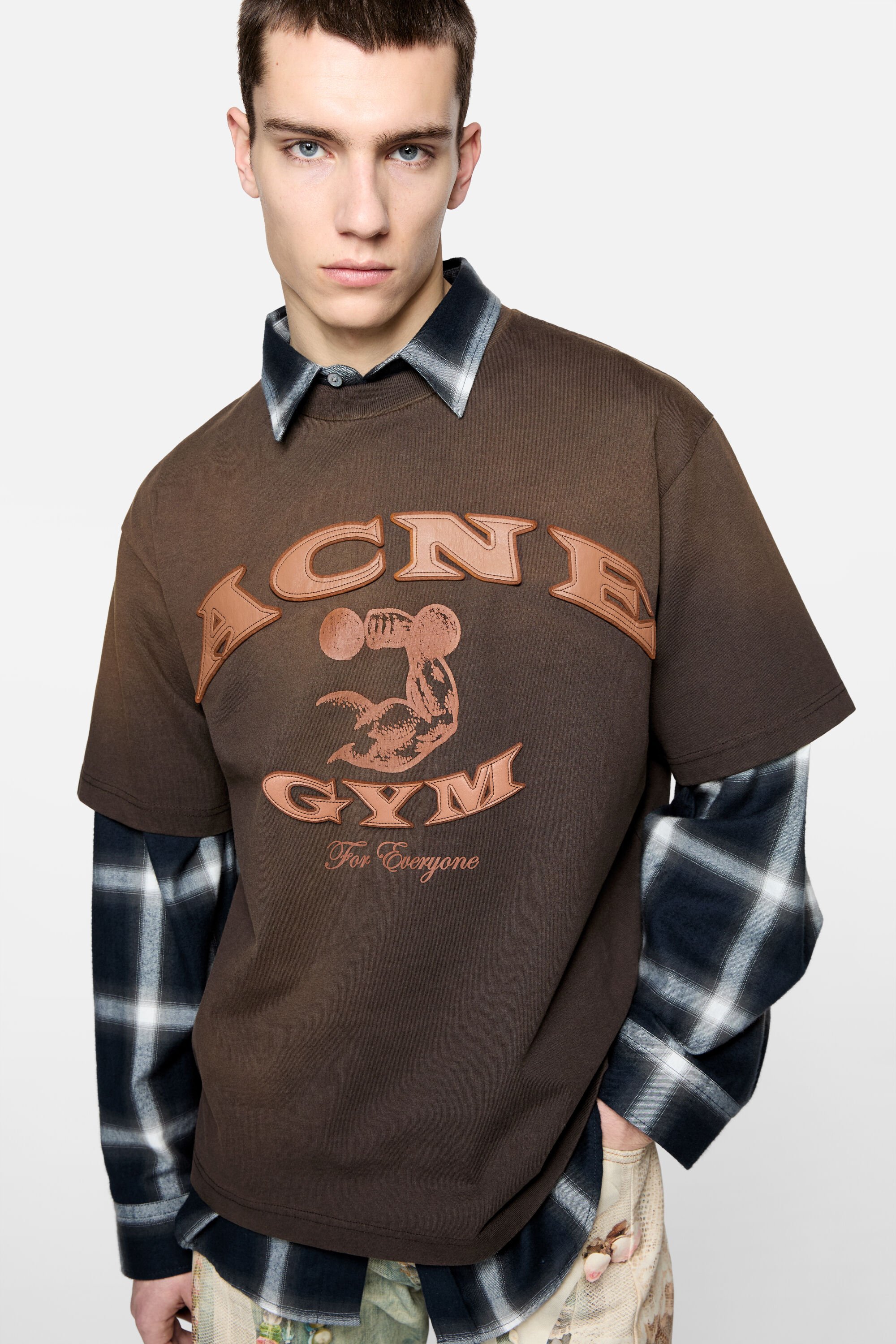 Acne Studios - ロゴTシャツ - ダークブラウン