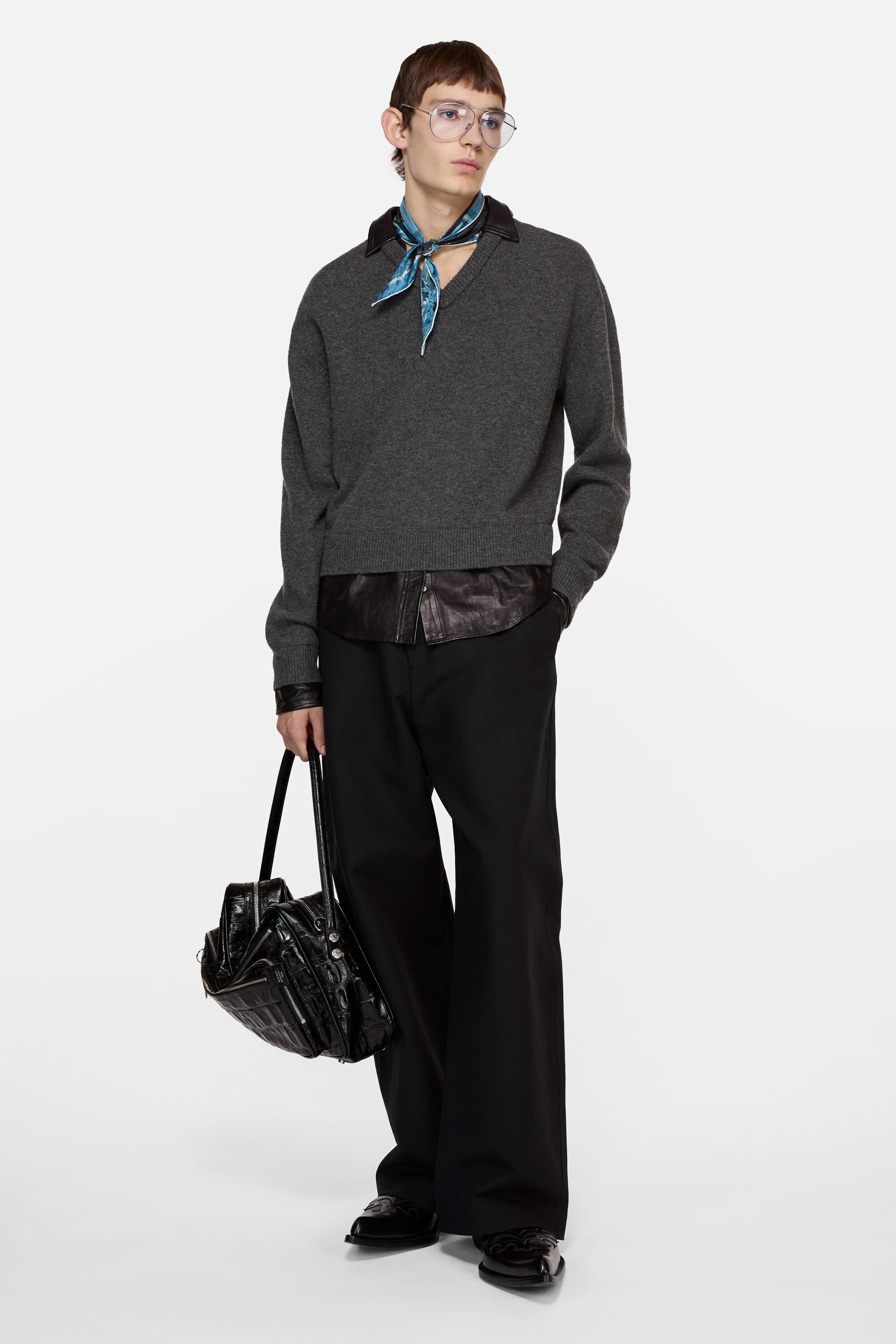 Acne Studios - レイヤードウールニット - グレー