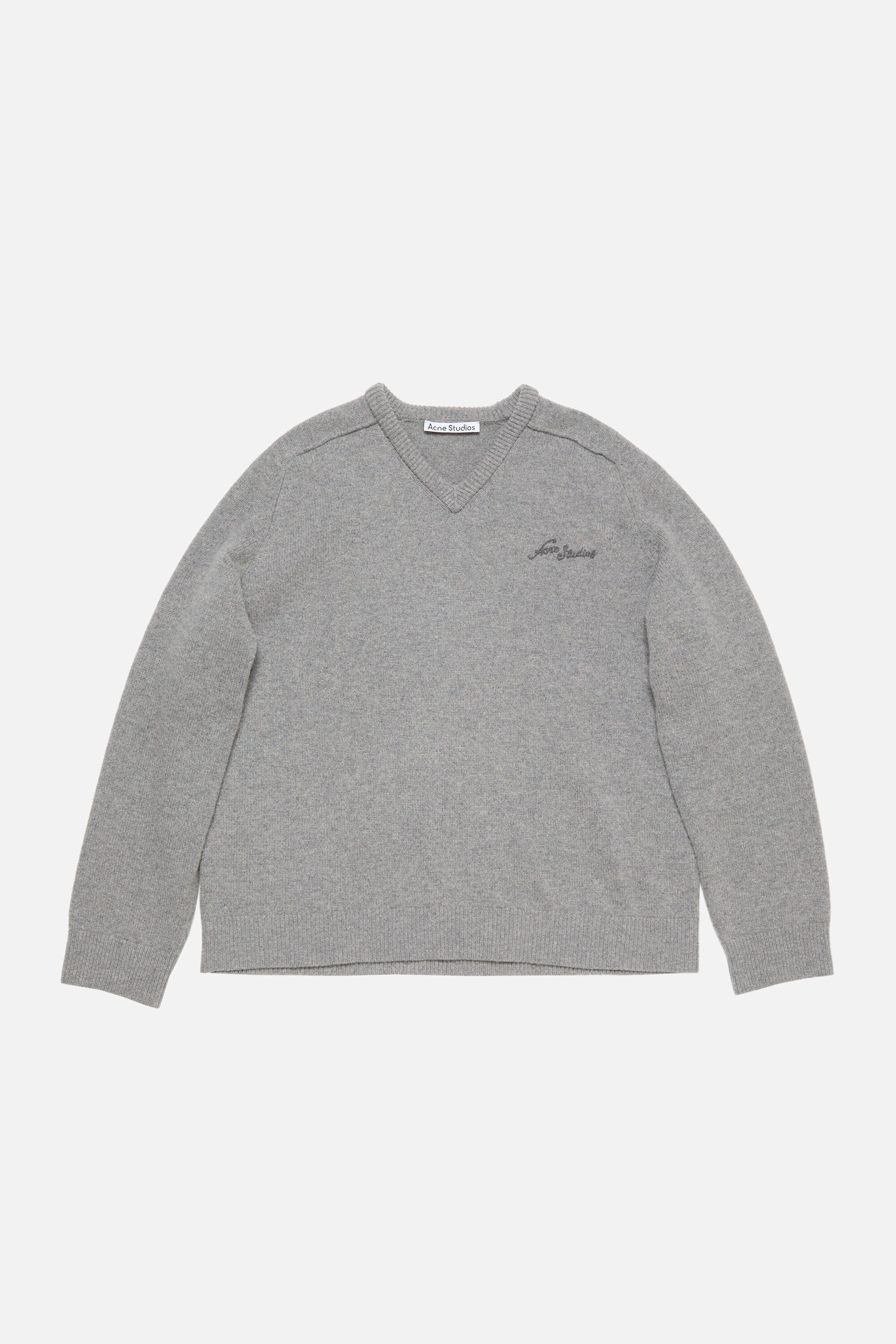 Acne Studios - Wool v-neck sweater - Dark Grey Melange