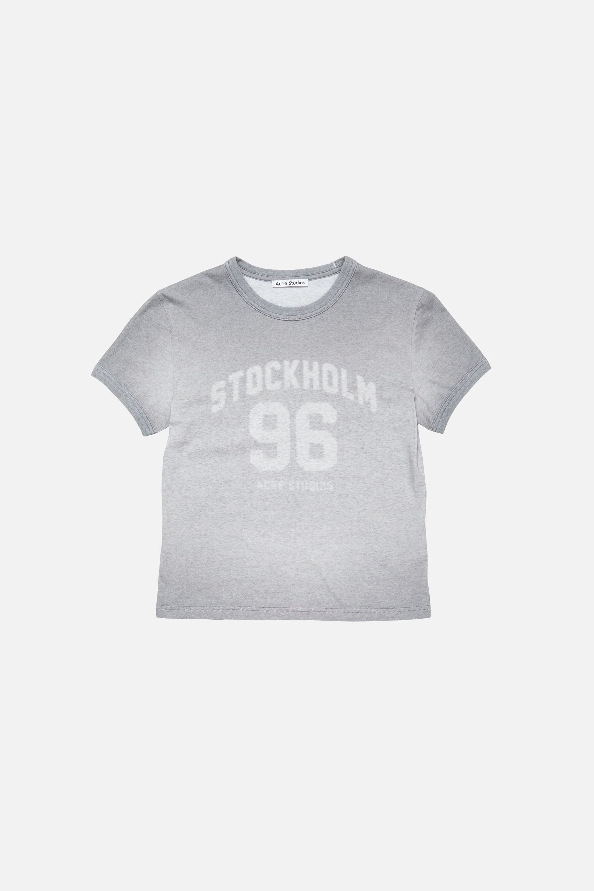 Acne Studios - スプレー仕上げヴィンテージロゴTシャツ - グレーメランジ