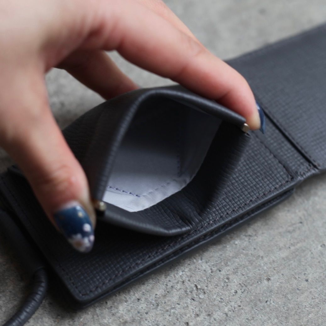 objcts.io - 【残り一点】レザーストラップ付ウォレット(GRAY